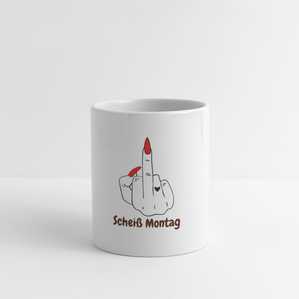 SSW1052Scheiß Montag Mittelfinger Rot - Weiß