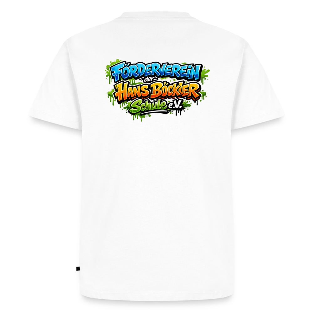 Tshirt Rückendruck Graffitischrift Förderverein Schule - Weiß