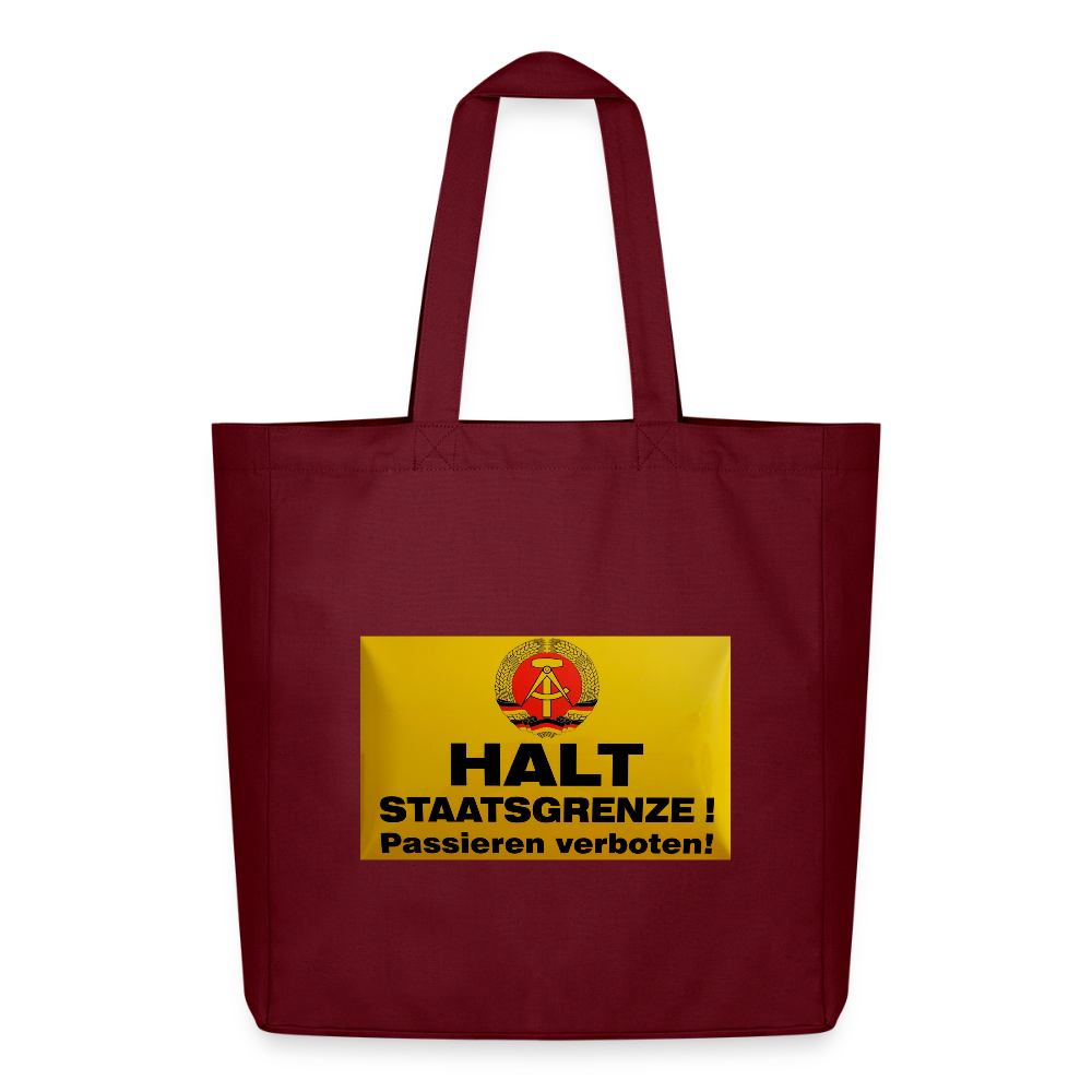 OSSI19 Stofftasche HALT STAATSGRENZE - Burgunderrot