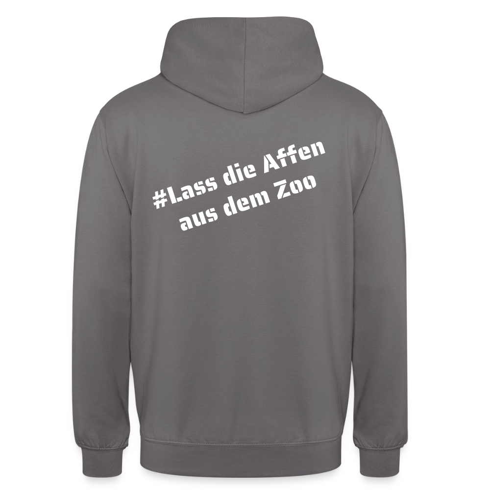 Hoodie Kunde Schule Bunte Maske schiefe Schrift - Mittelgrau