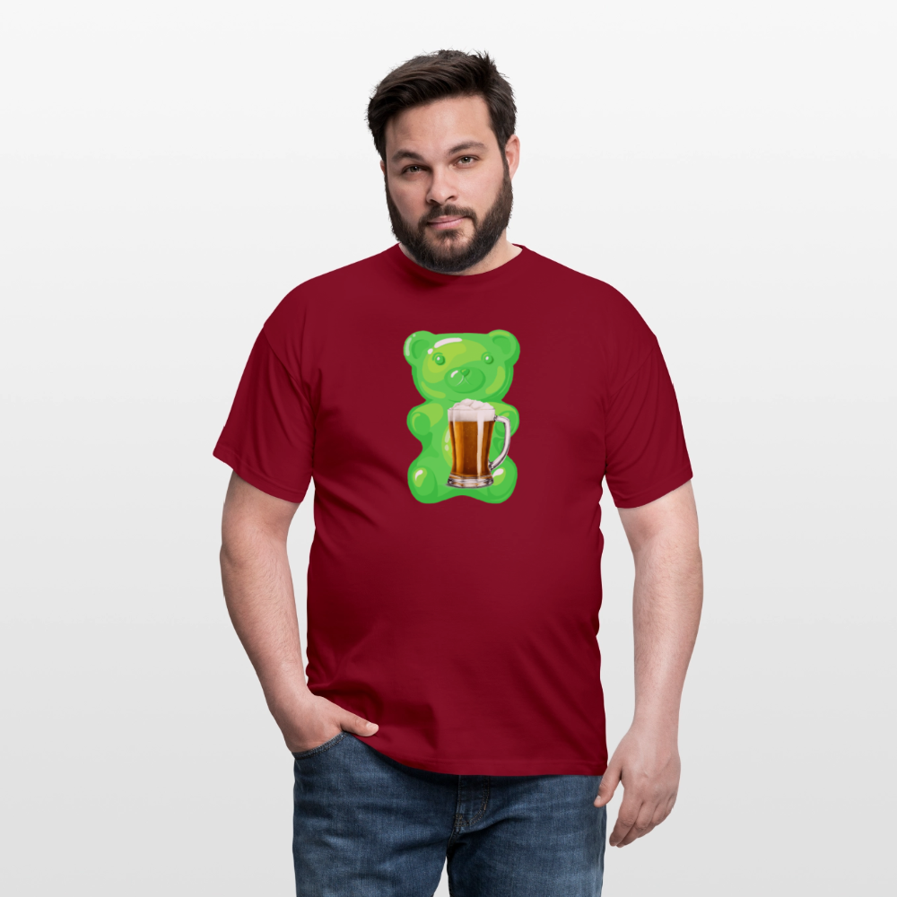 SSW2507Gummibär grün mit Bier - Ziegelrot