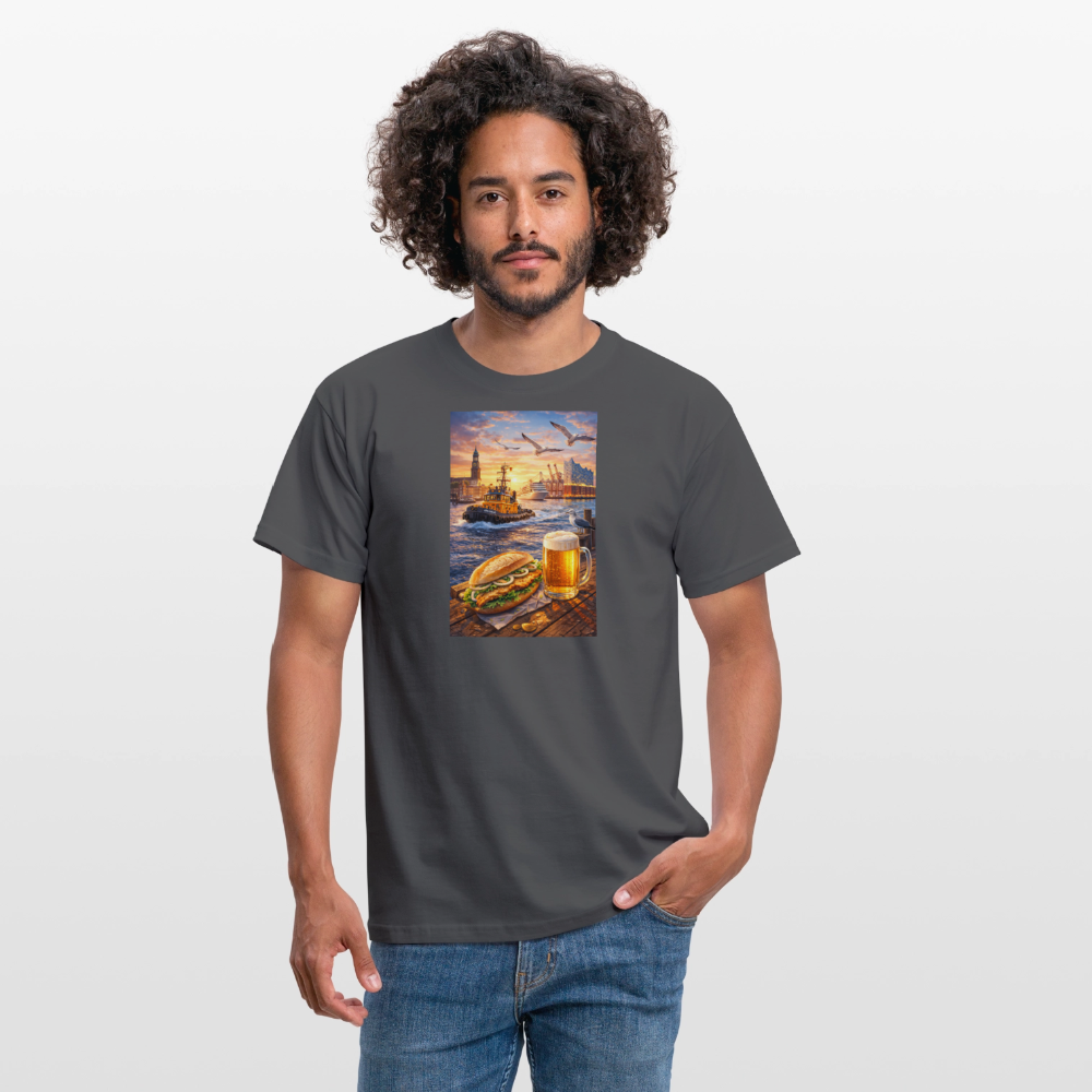 SSW2682Hamburger Hafen Bier und Fischbrötchen - Anthrazit