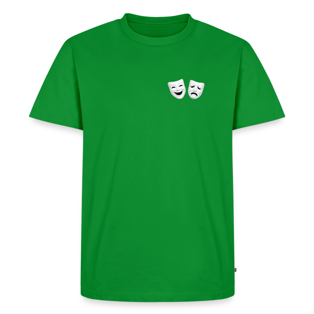 Tshirt Kunde Schule weiße Maske schiefe Schrift - Grün