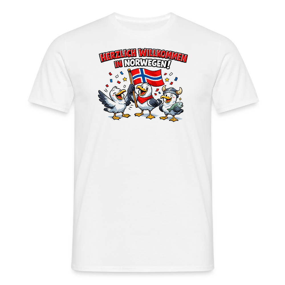 SSW2733 Tshirt Herzlich Willkommen in Norwegen - Weiß