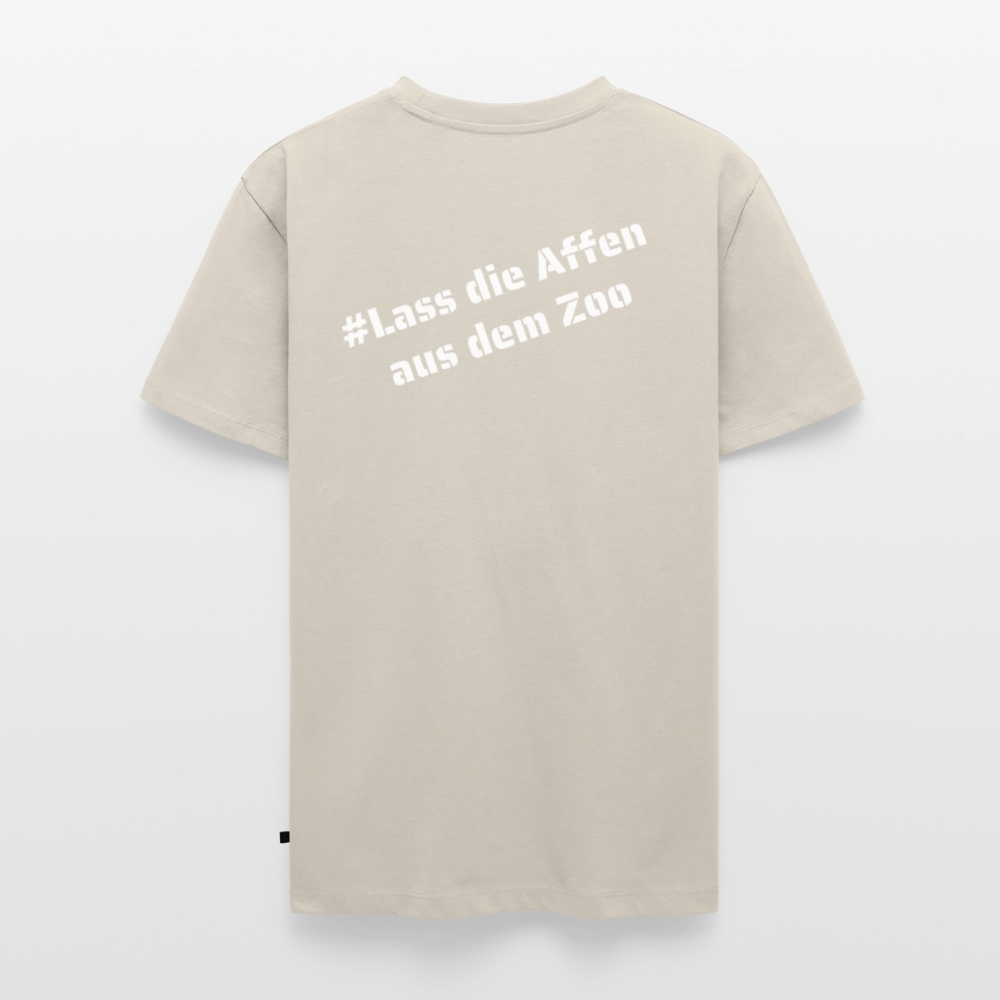 Tshirt Kunde Schule Bunte Maske schiefe Schrift - Beige