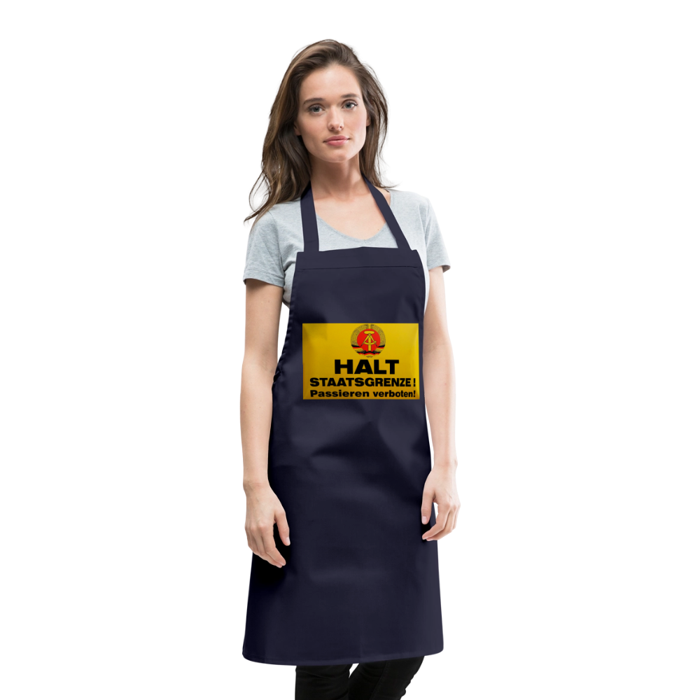OSSI19 Kochschürze  HALT STAATSGRENZE - Navy