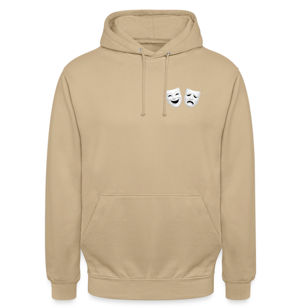 Hoodie Kunde Schule weiße Maske schiefe Schrift - Beige