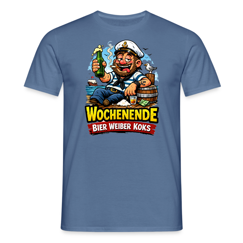 SSW2716Wochenende Bier Weiber Koks - Taubenblau 