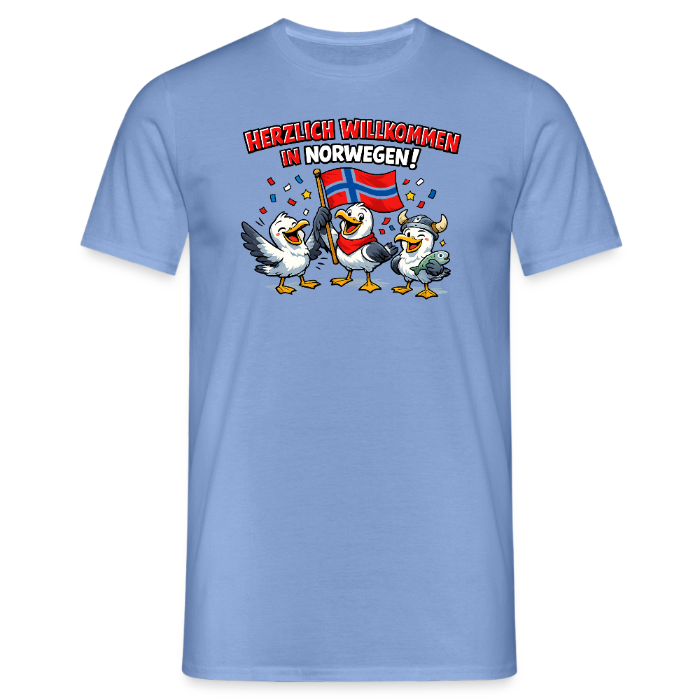 SSW2733 Tshirt Herzlich Willkommen in Norwegen - Carolina Blue