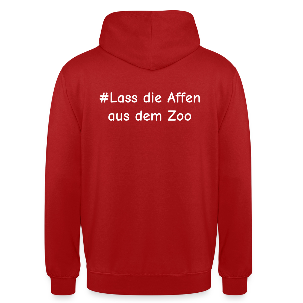 Hoodie Kunde Schule Bunte Maske gerade Schrift - Rot