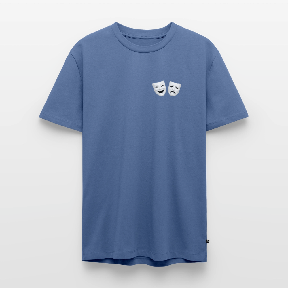 Tshirt Kunde Schule weiße Maske schiefe Schrift - Taubenblau