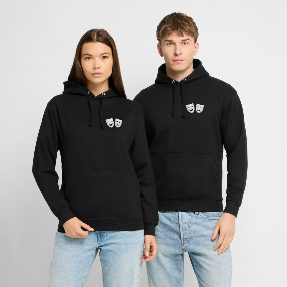 Hoodie Kunde Schule weiße Maske schiefe Schrift - Schwarz