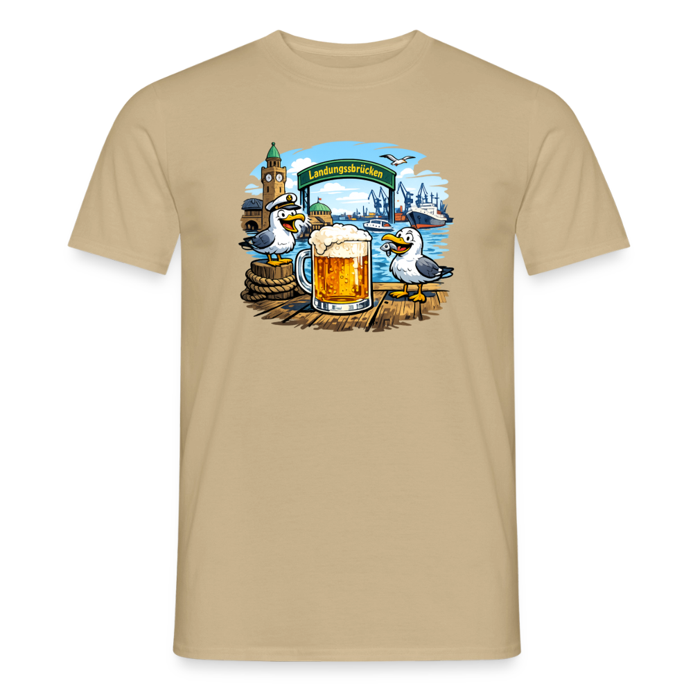 SSW2869Möwen Bier Landungsbrücken - Sandbeige