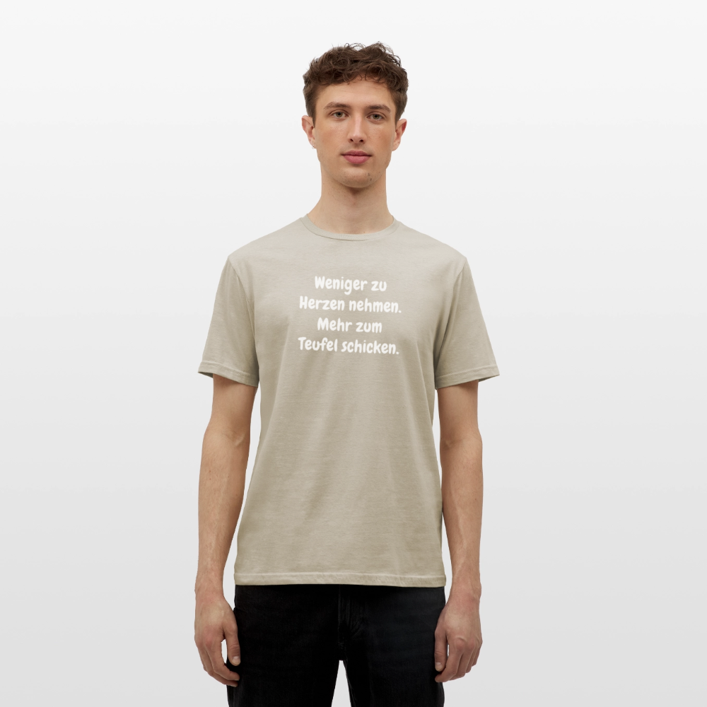 SSW2459Weniger zu Herzen nehmen. Mehr zum Teufel schicken. - Sandbeige