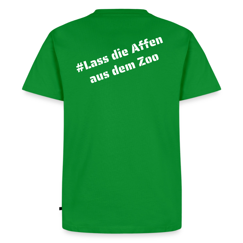 Tshirt Kunde Schule weiße Maske schiefe Schrift - Grün