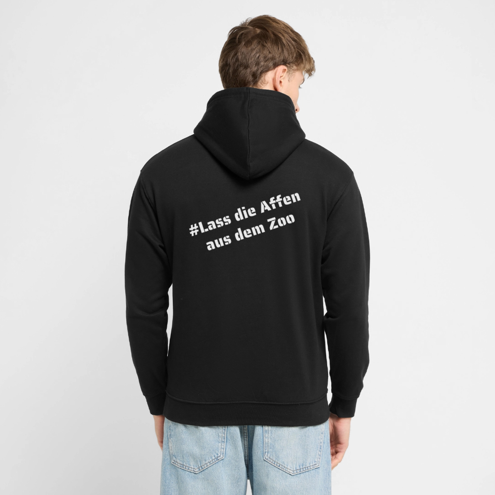 Hoodie Kunde Schule weiße Maske schiefe Schrift - Schwarz