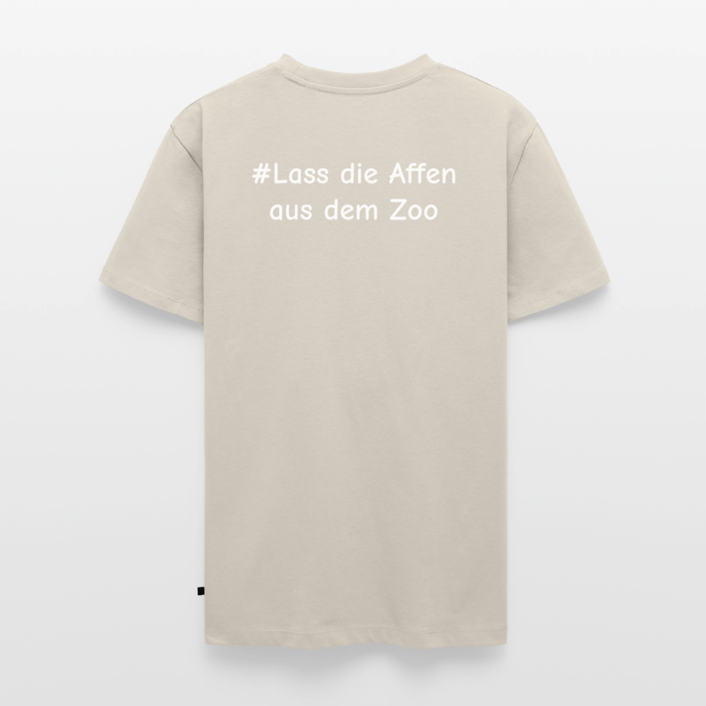 Tshirt Kunde Schule Bunte Maske gerade Schrift - Beige