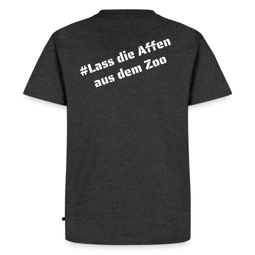 Tshirt Kunde Schule Bunte Maske schiefe Schrift - Anthrazit meliert