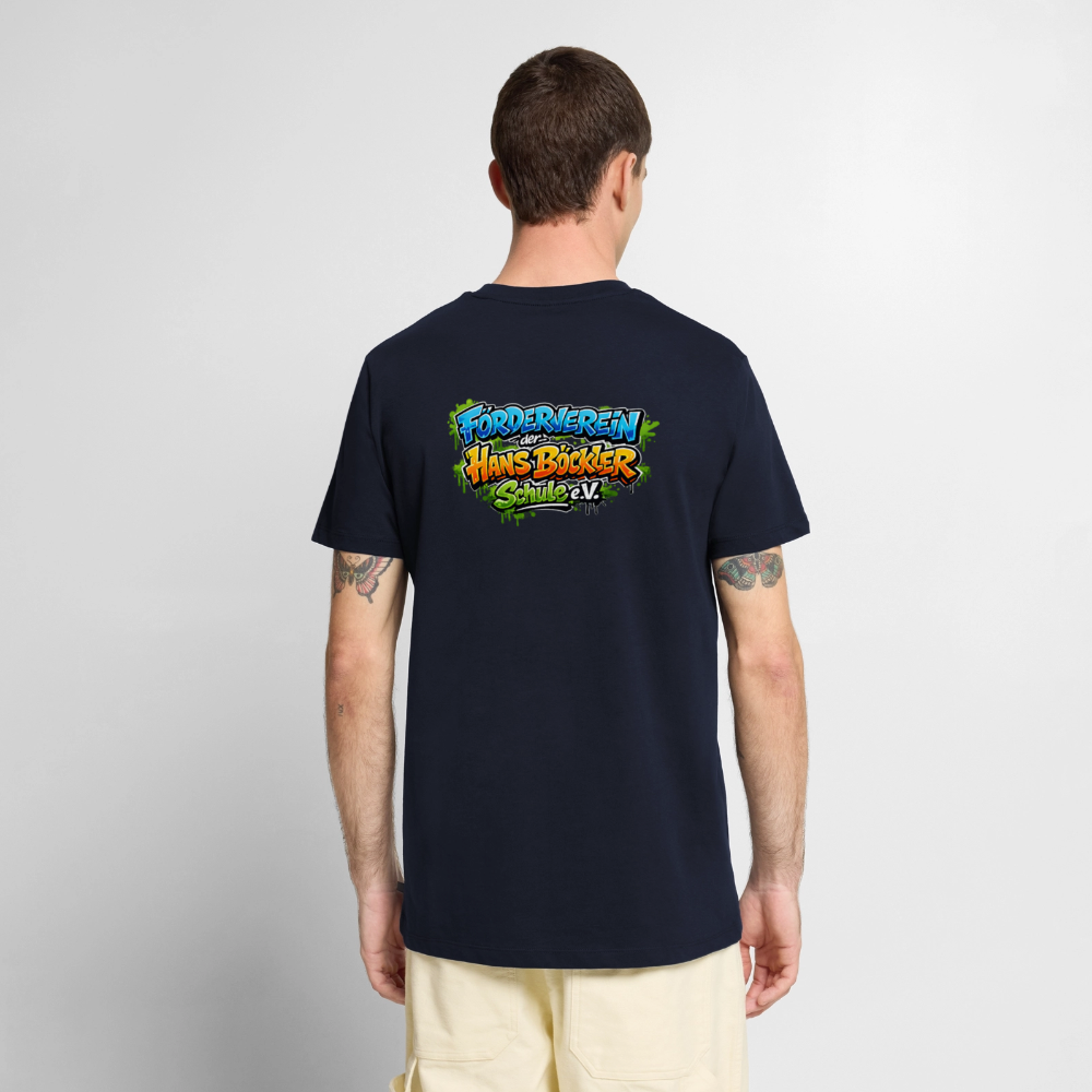 Tshirt Rückendruck Graffitischrift Förderverein Schule - Navy