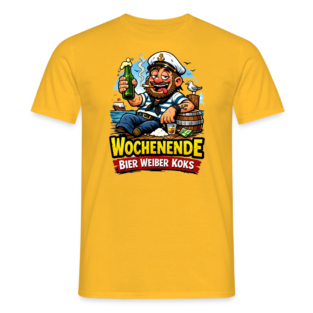SSW2716Wochenende Bier Weiber Koks - Gelb