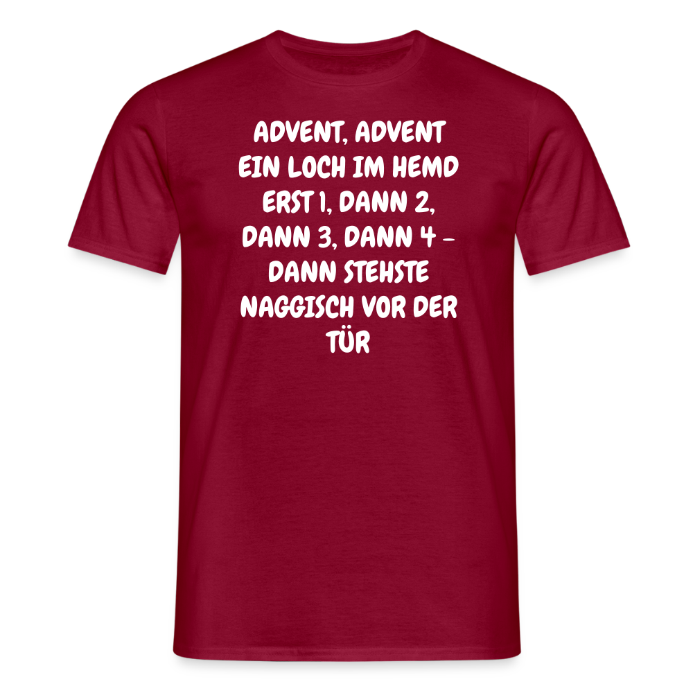 SSW2674ADVENT, ADVENT EIN LOCH IM HEMD ERST 1, DANN 2, DANN 3, DANN 4 - DANN STEHSTE NAGGISCH VOR DER TÜR - Ziegelrot