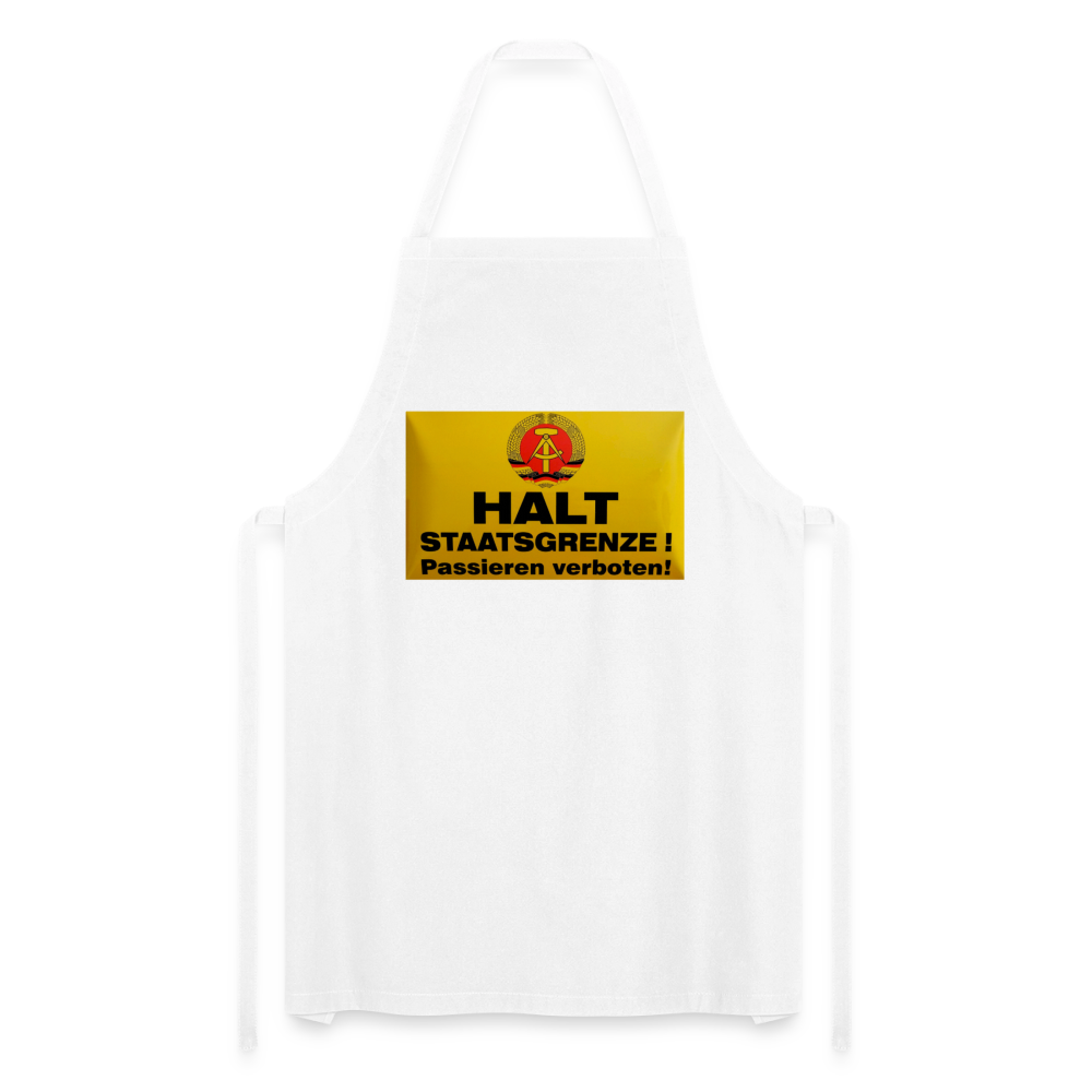 OSSI19 Kochschürze  HALT STAATSGRENZE - Weiß