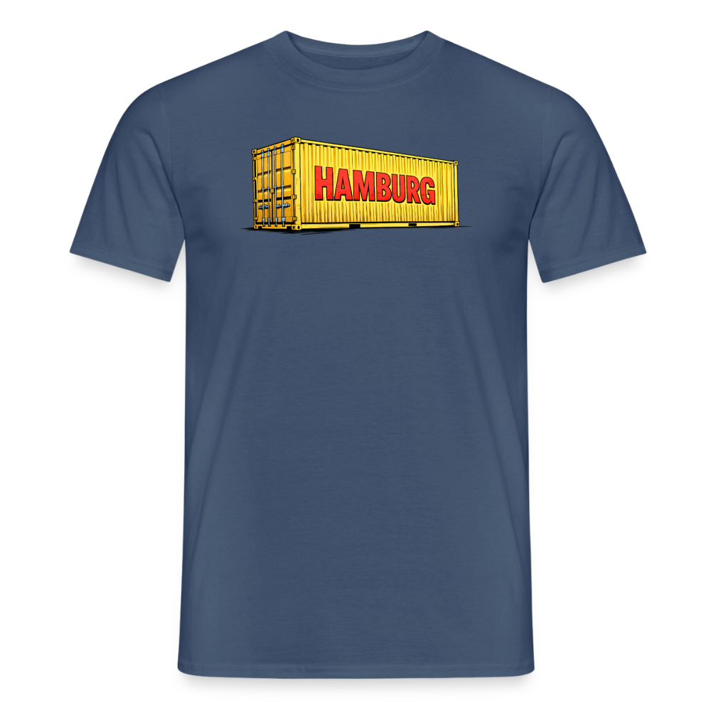 SSW2860Hafen Hamburg gelber Container - Dunkles Denimblau