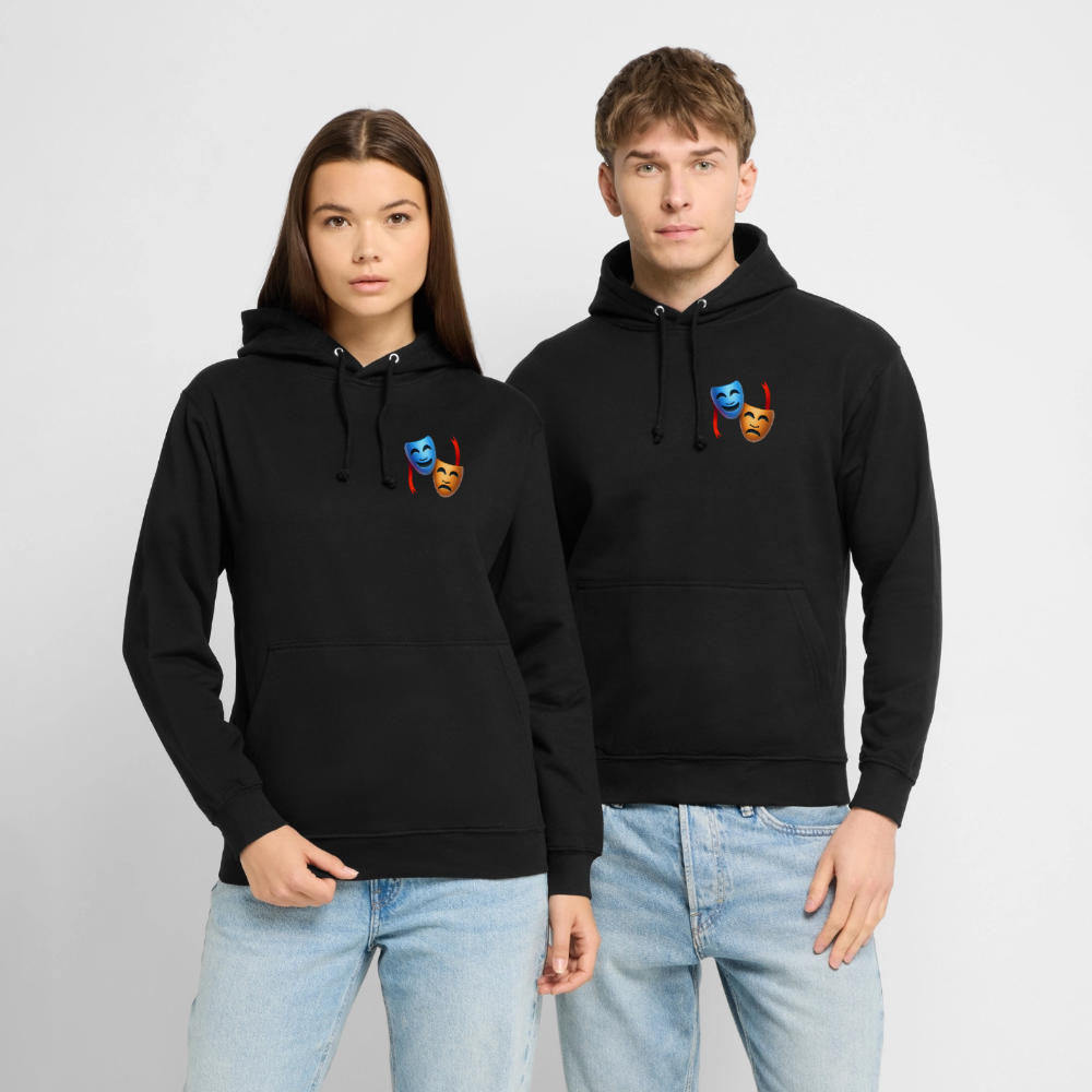 Hoodie Kunde Schule Bunte Maske gerade Schrift - Schwarz