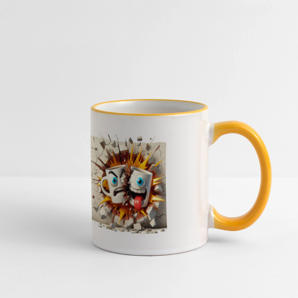 SSW2631Kaffeetassen Verrückt 2 - Weiß/Gelb