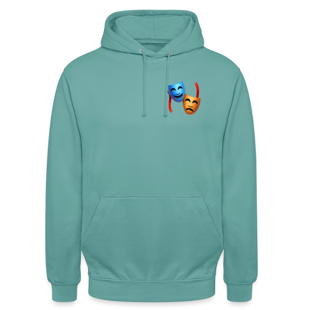 Hoodie Kunde Schule Bunte Maske schiefe Schrift - Pastelltürkis