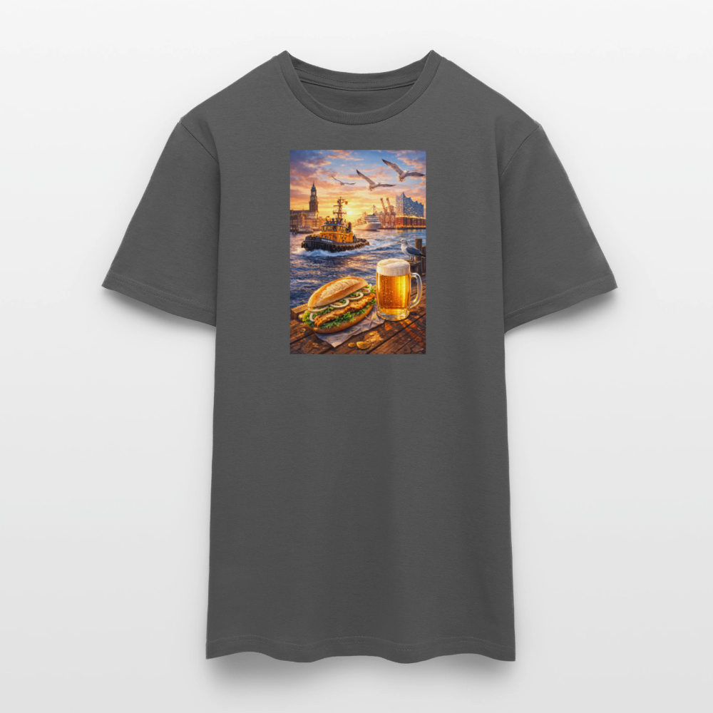 SSW2682Hamburger Hafen Bier und Fischbrötchen - Anthrazit