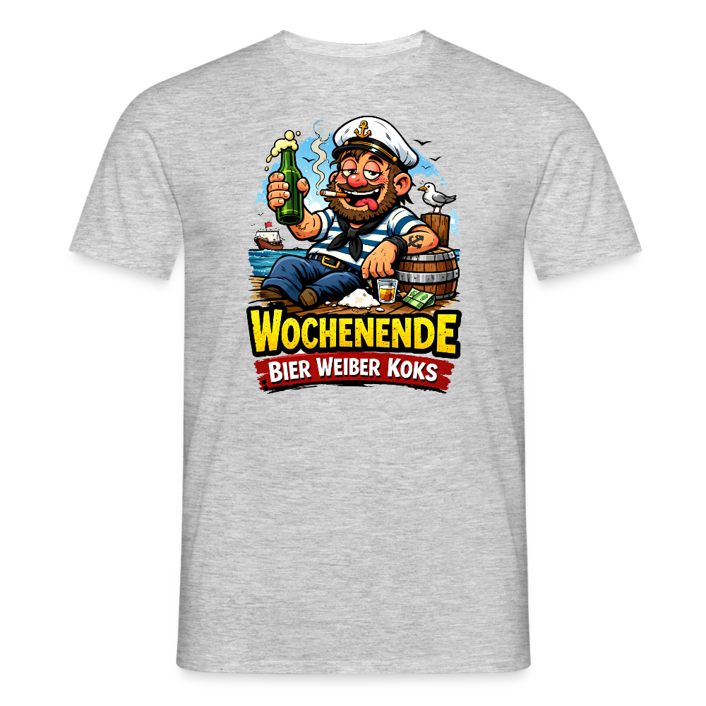 SSW2716Wochenende Bier Weiber Koks - Grau meliert