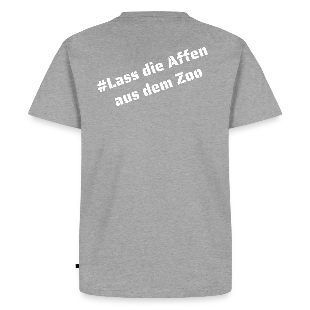 Tshirt Kunde Schule weiße Maske schiefe Schrift - Grau meliert