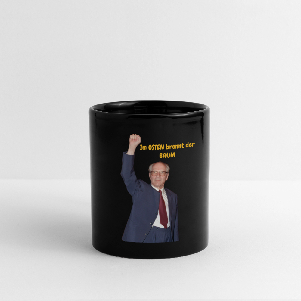 OSSI16Kaffeetasse Im OSTEN brennt der BAUM - Schwarz
