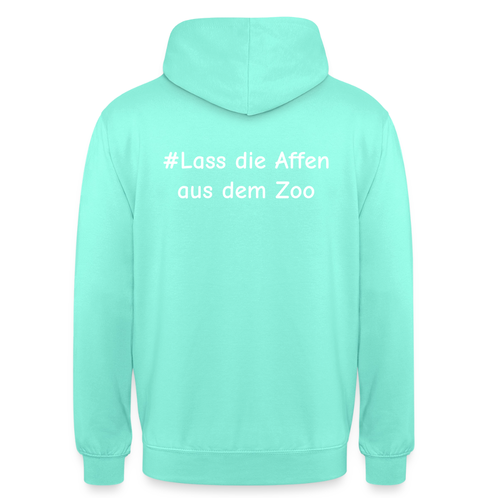 Hoodie Kunde Schule Bunte Maske gerade Schrift - Mint