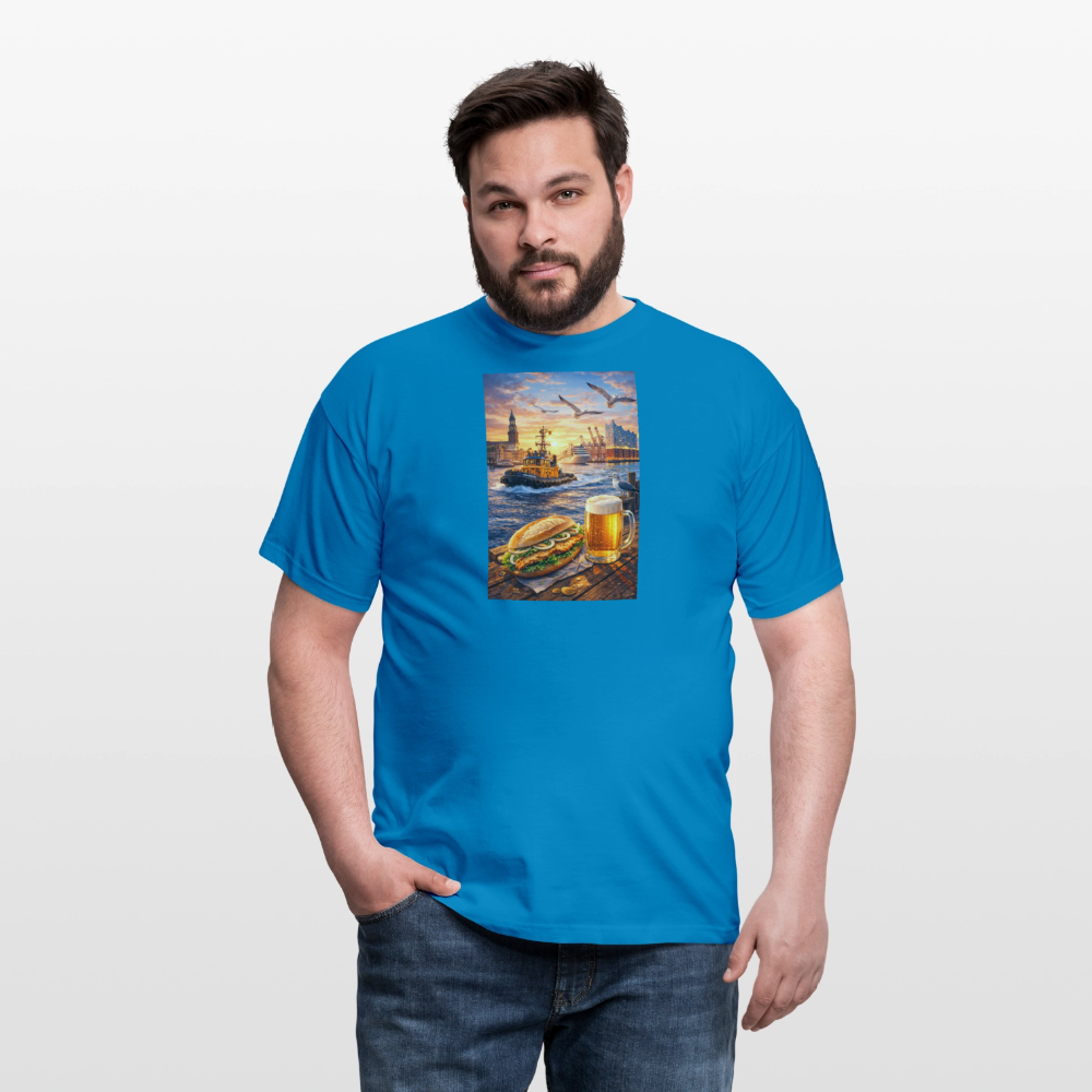 SSW2682Hamburger Hafen Bier und Fischbrötchen - Royalblau