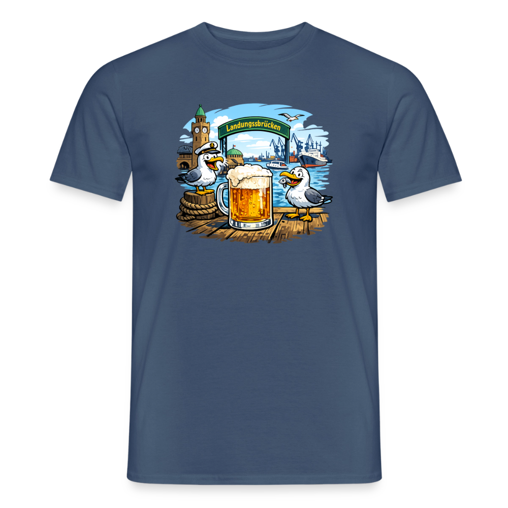 SSW2869Möwen Bier Landungsbrücken - Dunkles Denimblau