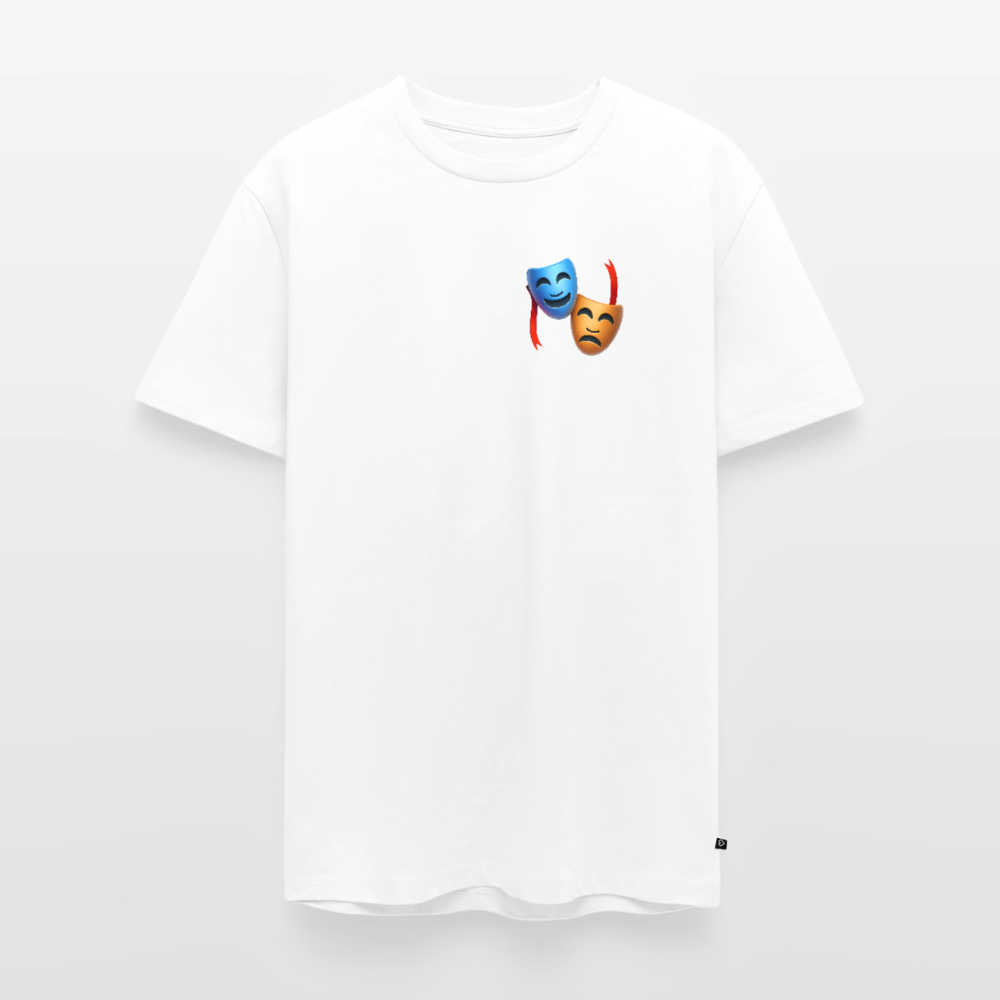 Tshirt Kunde Schule Bunte Maske gerade Schrift - Weiß