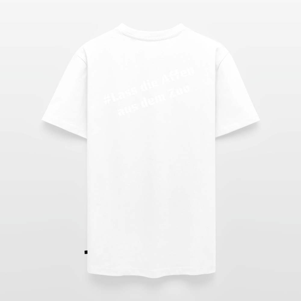 Tshirt Kunde Schule weiße Maske schiefe Schrift - Weiß