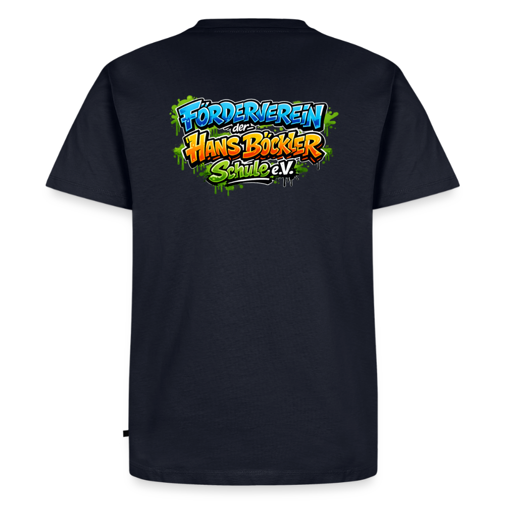 Tshirt Rückendruck Graffitischrift Förderverein Schule - Navy