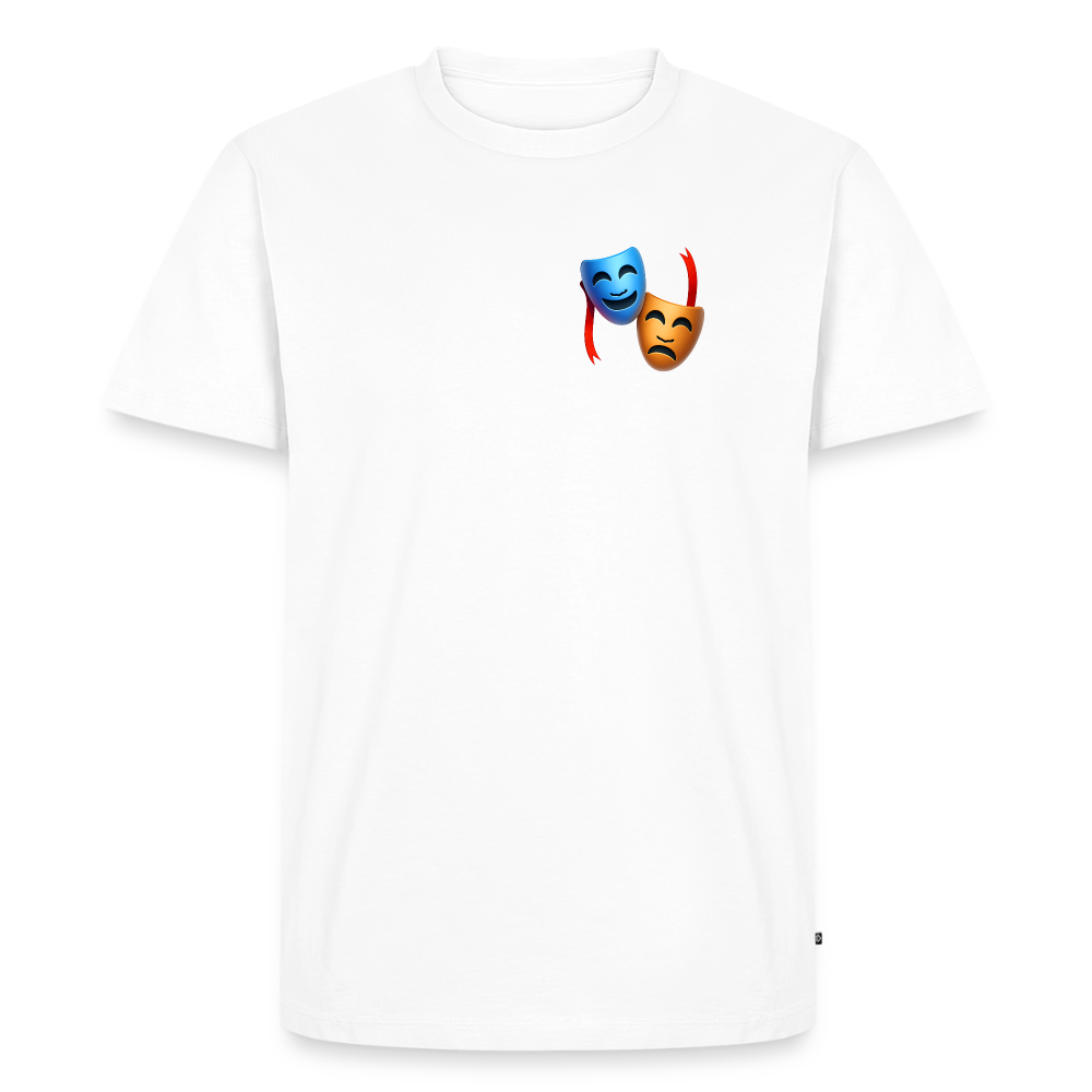 Tshirt Kunde Schule Bunte Maske gerade Schrift - Weiß