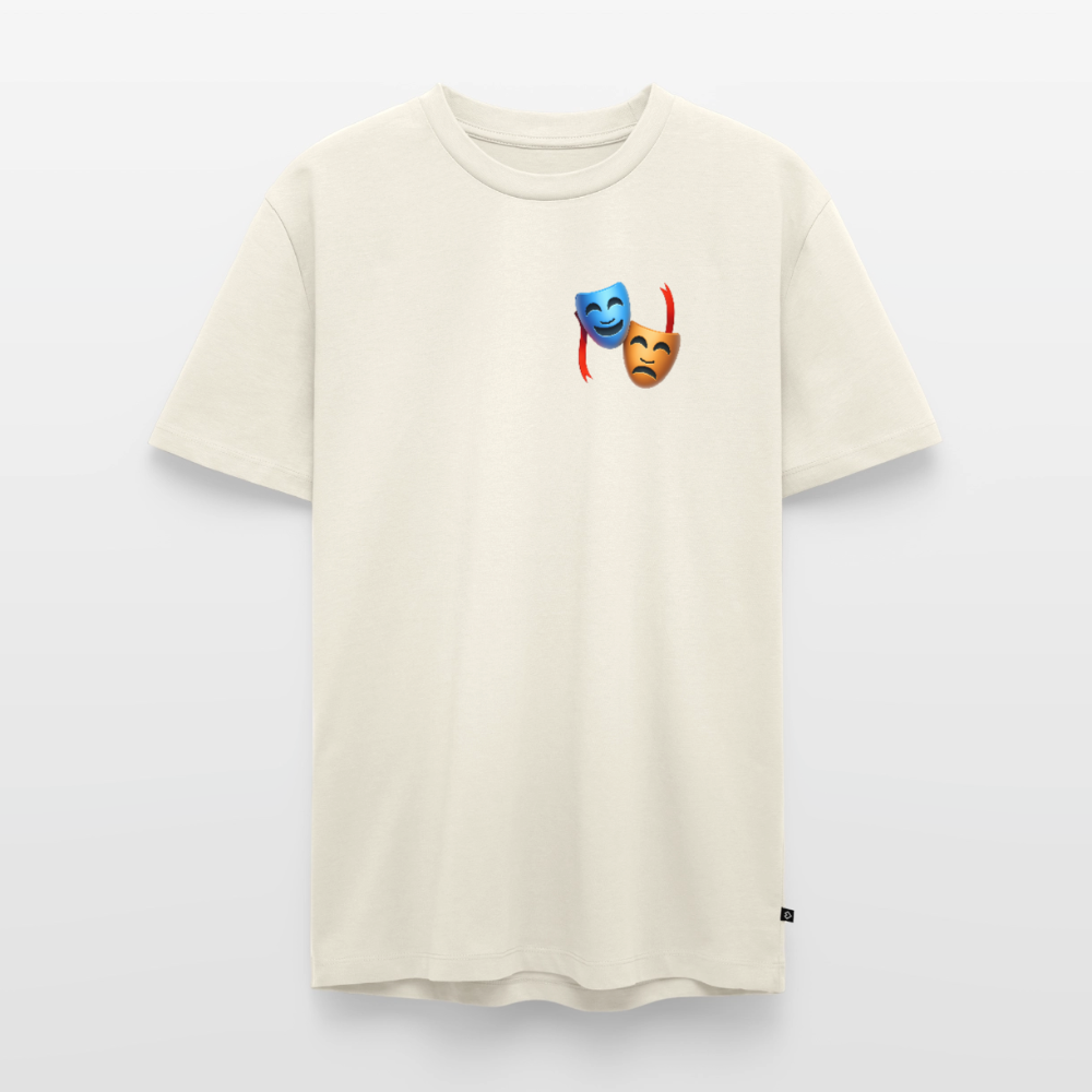 Tshirt Kunde Schule Bunte Maske gerade Schrift - Naturweiß