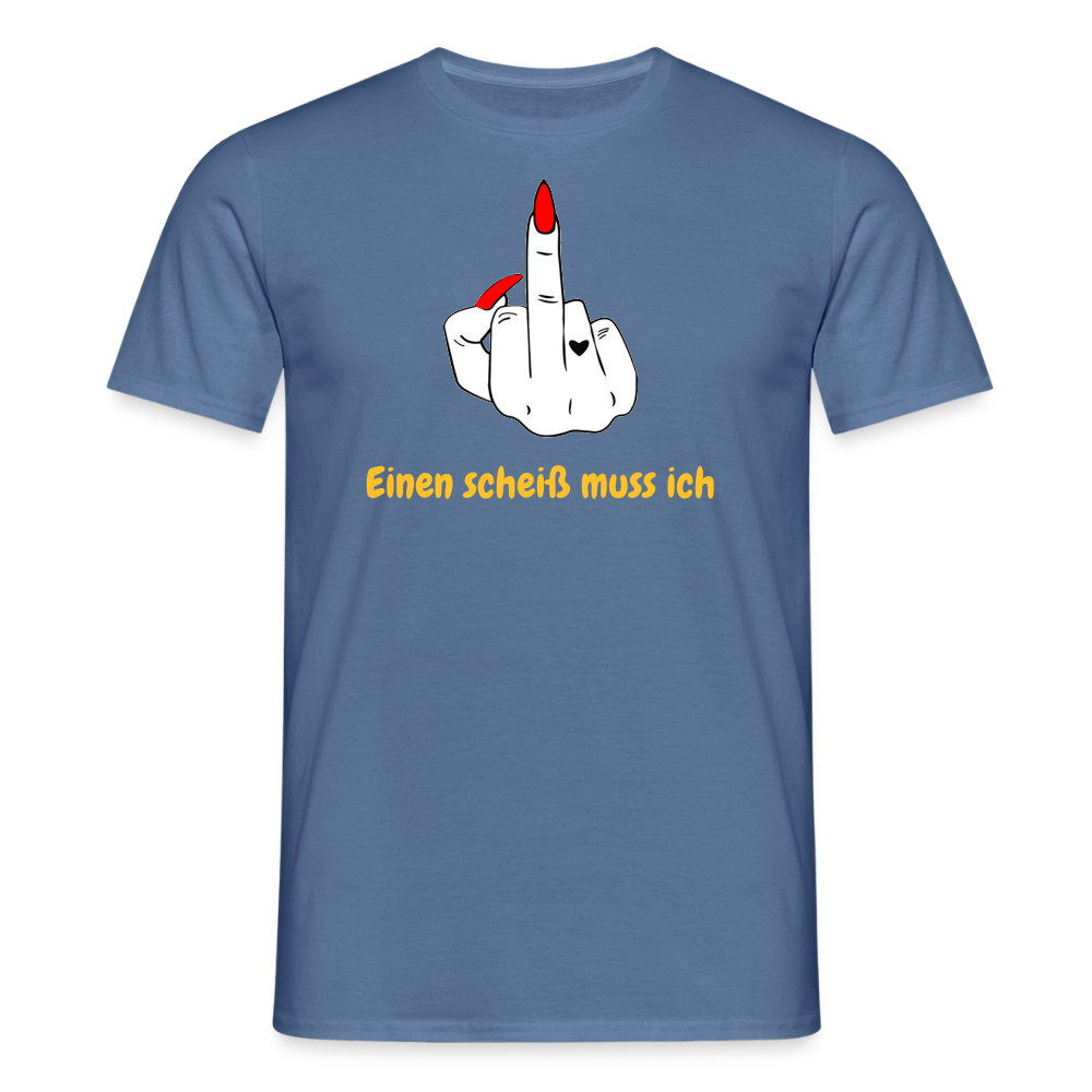 SSW2643Einen scheiß muss ich Mittelfinger Rot - Taubenblau 