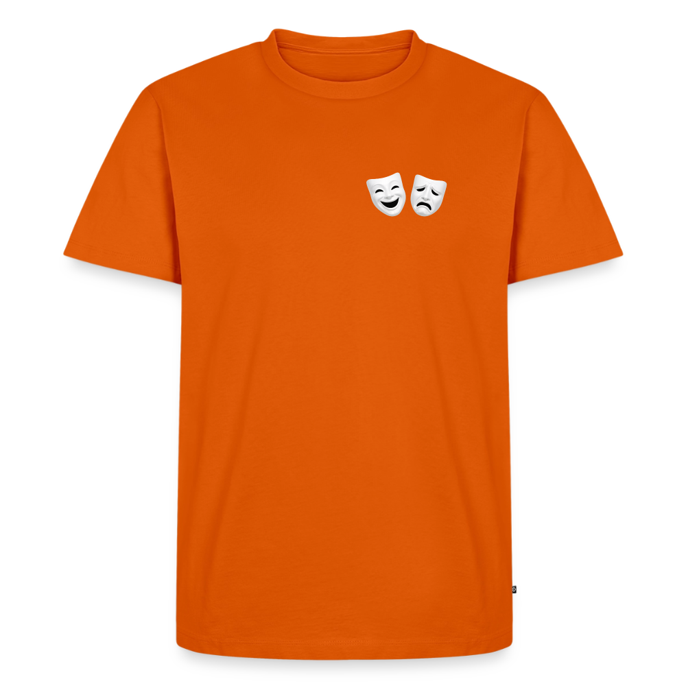 Tshirt Kunde Schule weiße Maske schiefe Schrift - Orange 