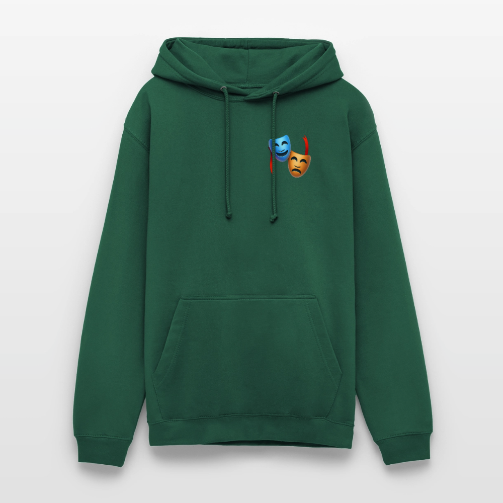 Hoodie Kunde Schule Bunte Maske gerade Schrift - Flaschengrün