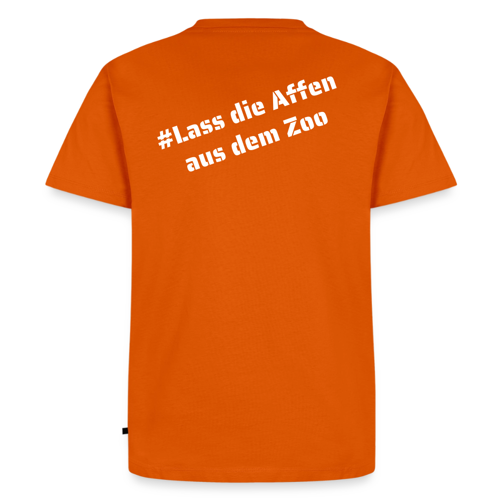 Tshirt Kunde Schule weiße Maske schiefe Schrift - Orange 