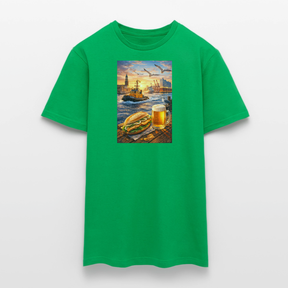 SSW2682Hamburger Hafen Bier und Fischbrötchen - Kelly Green