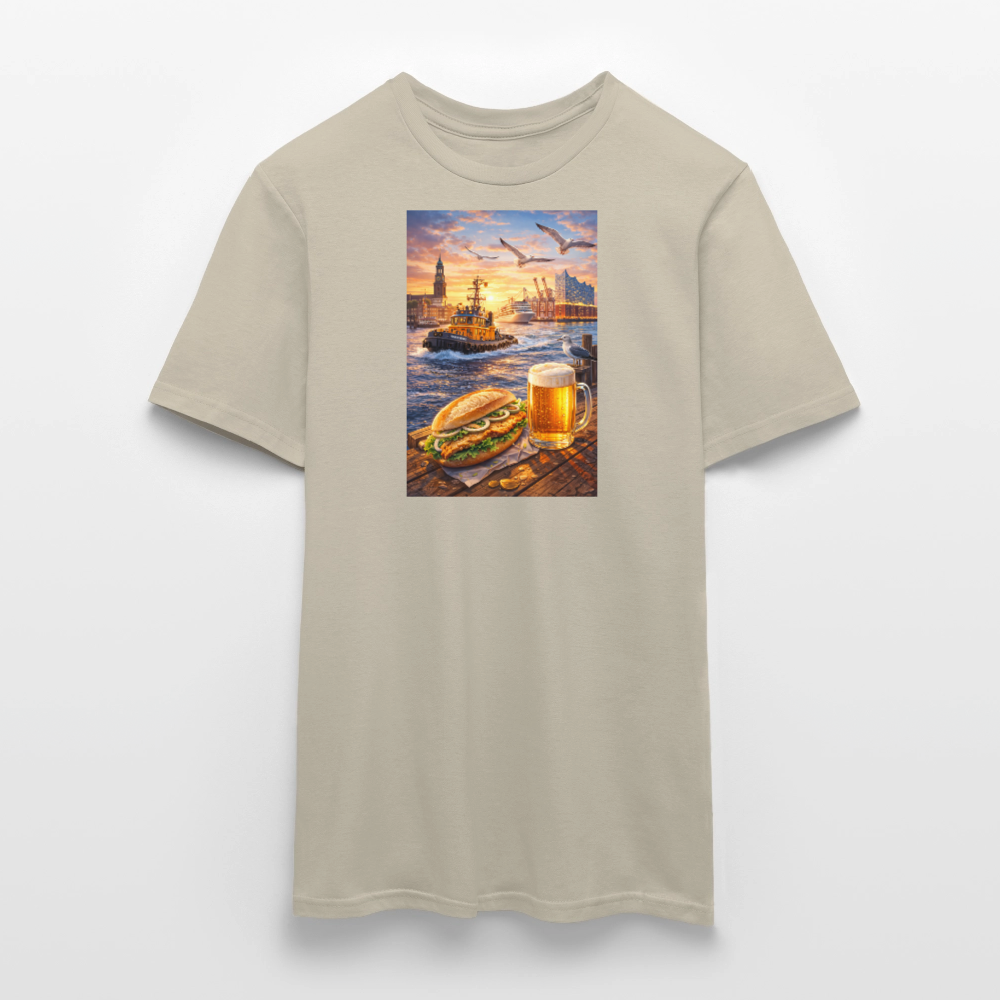 SSW2682Hamburger Hafen Bier und Fischbrötchen - Sandbeige