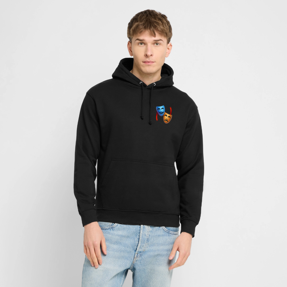Hoodie Kunde Schule Bunte Maske gerade Schrift - Schwarz