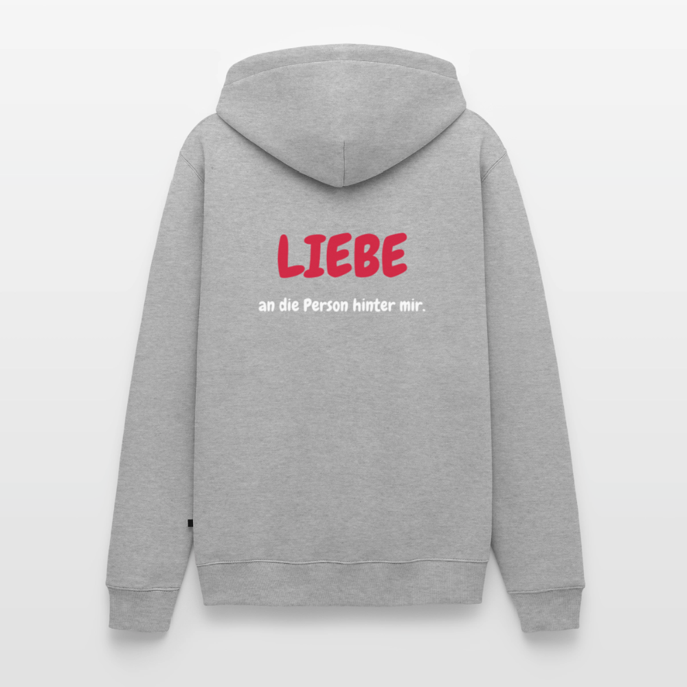 SSW1423 Hoodie LIEBE an die Person hinter mir - Grau meliert